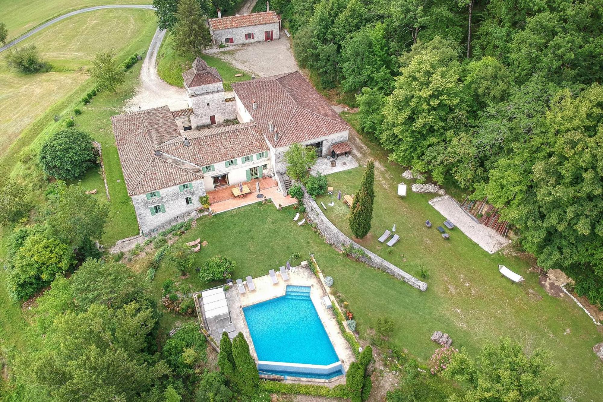 Manoir Le Moulinal47 - Vue Panoramique Hotel Courbiac Exterior foto